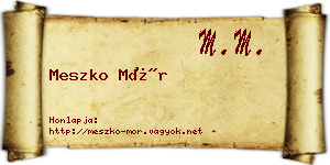 Meszko Mór névjegykártya